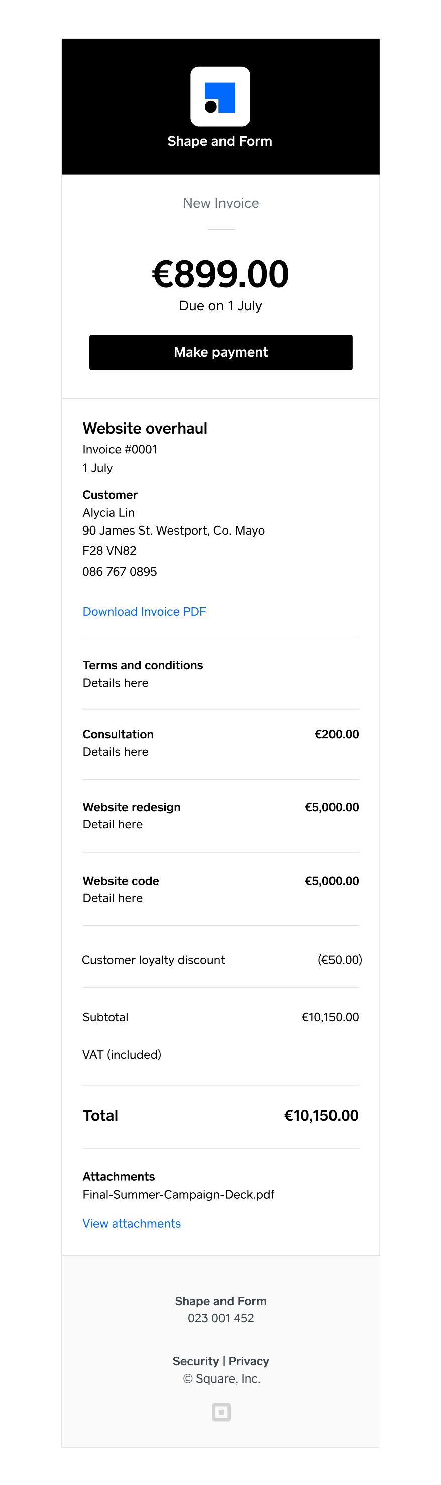 Free Invoice Software – Online Invoices | Square Invoices