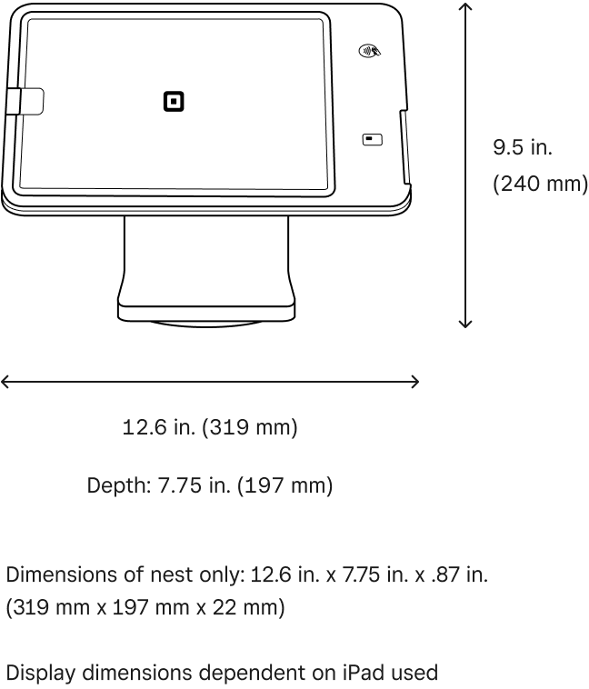 SQUARE STAND ‎A-SKU-0601 Square Stand Contactless Chip Reader and Dock 1st Generation