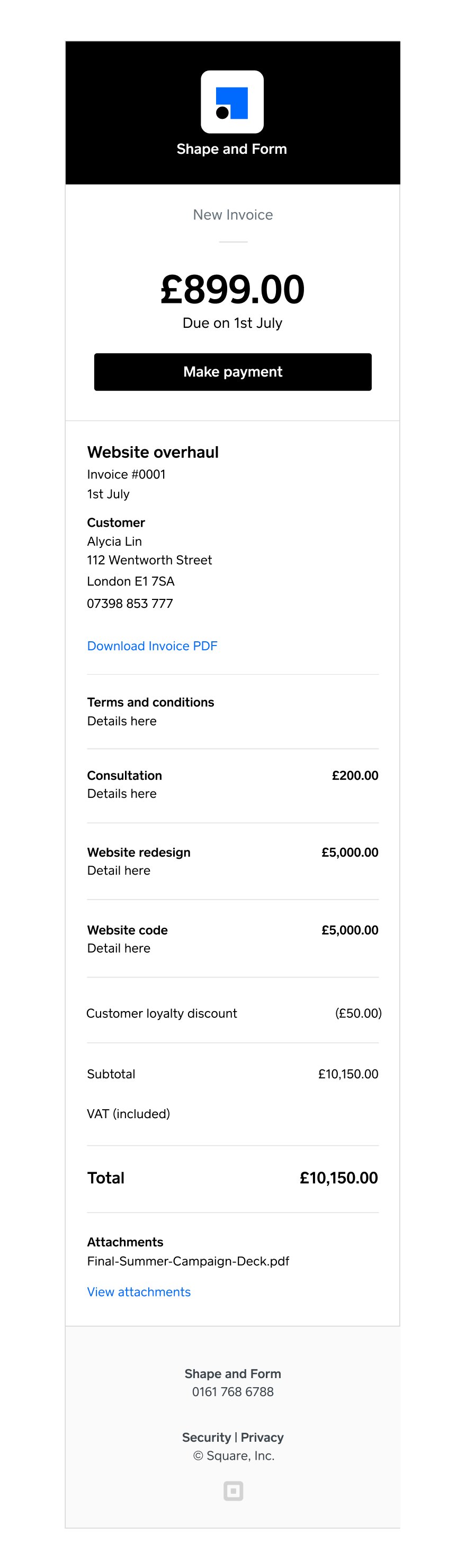 Free Invoice Software – Online Invoices | Square Invoices