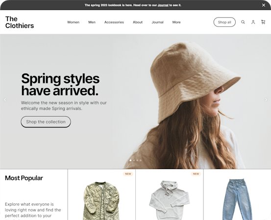 New square clothing store website online