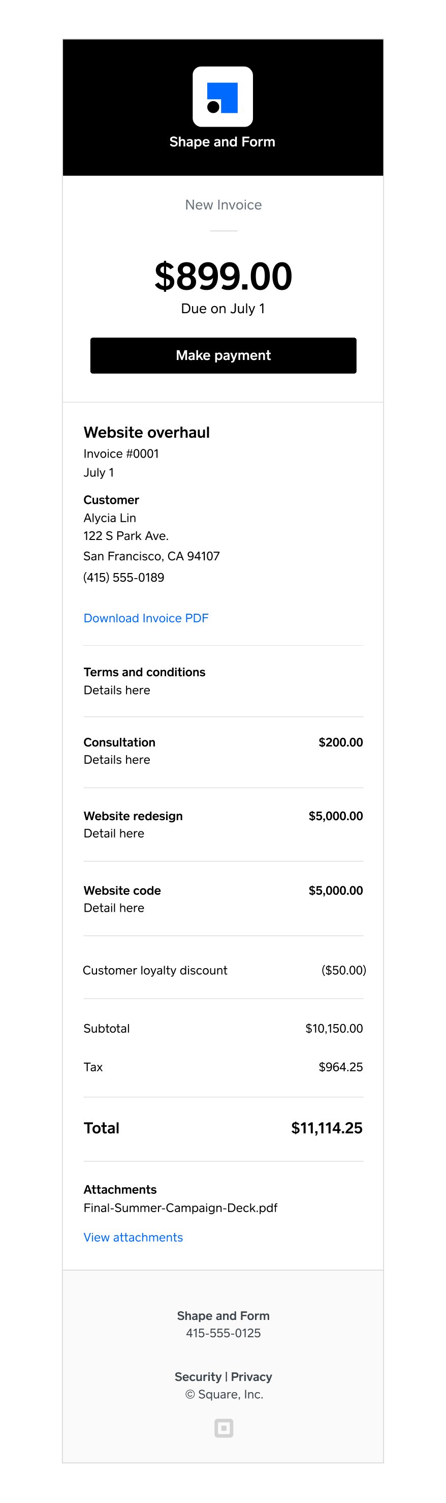 Free Invoice Software - Online Invoices | Square Invoices