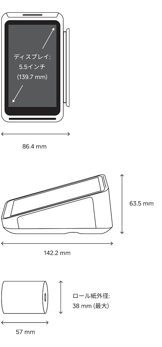 カード決済端末 | 詳細仕様 | Square (スクエア) カード決済端末 | 詳細仕様 | Square (スクエア)