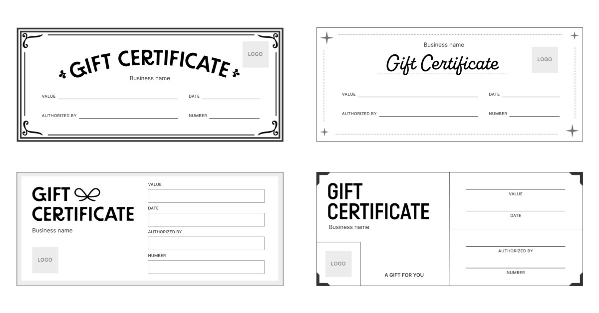 templates gift certificates