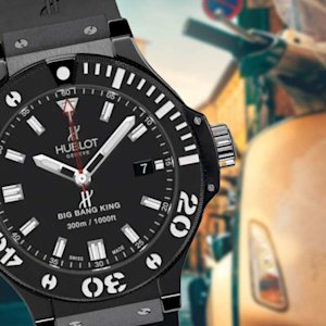 Experience Rome with a Hublot watch, a Vespa, and a bold sense of style. This is a travel statement made in gold, ceramic, and thrill.