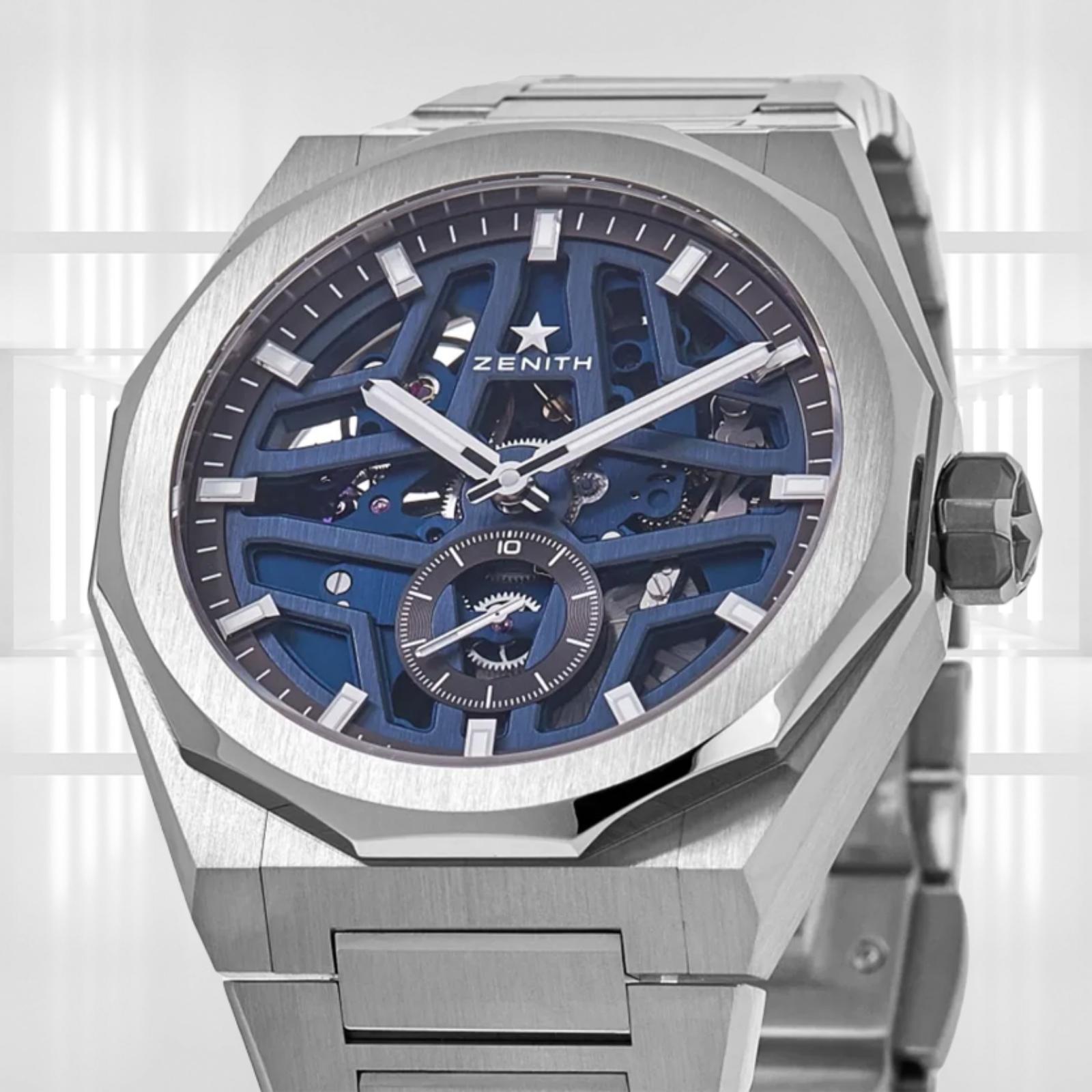 Zenith Defy watches blend bold geometry with real toughness: sapphire crystal, strong water resistance, and modern movements built for daily hits in style.