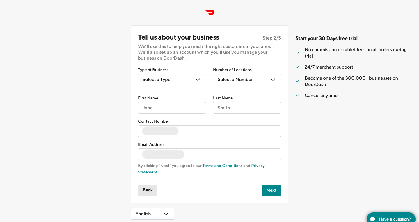 Register business on DoorDash Synup