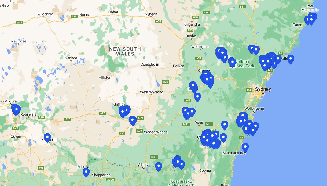 Map - NSW Wine Regions