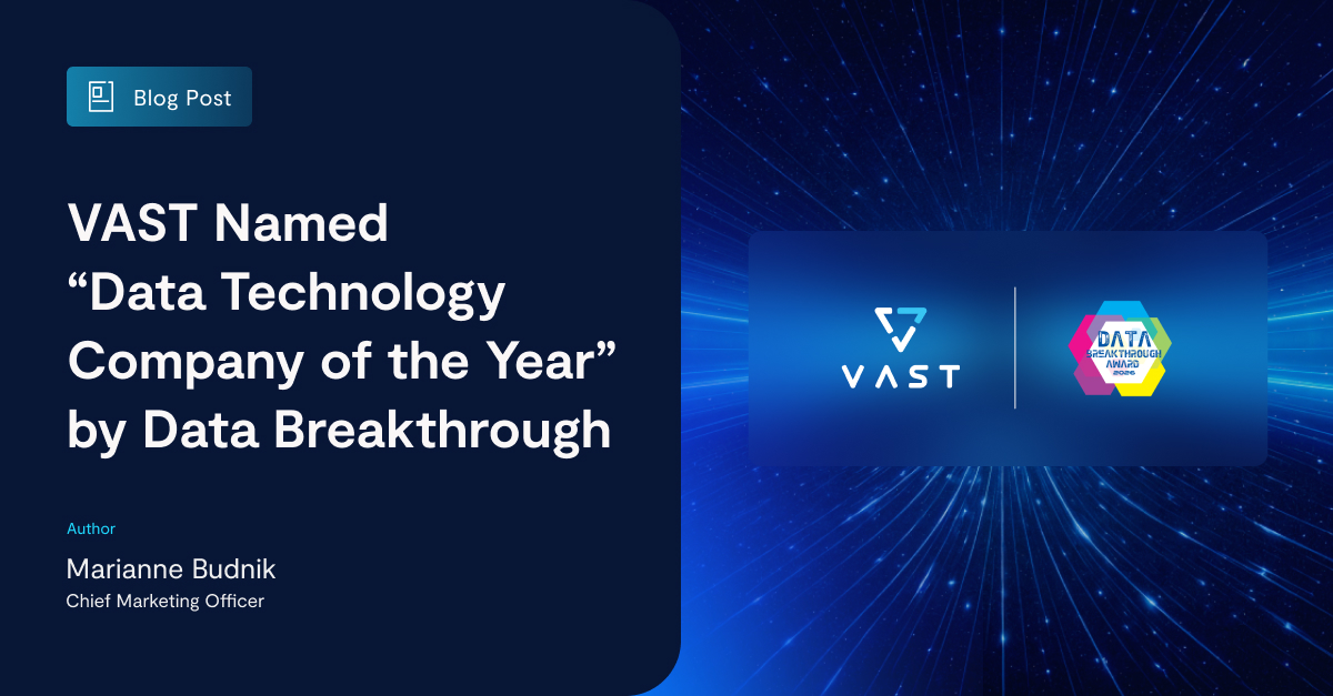 VAST Named “Data Technology Company of the Year” by Data Breakthrough ...