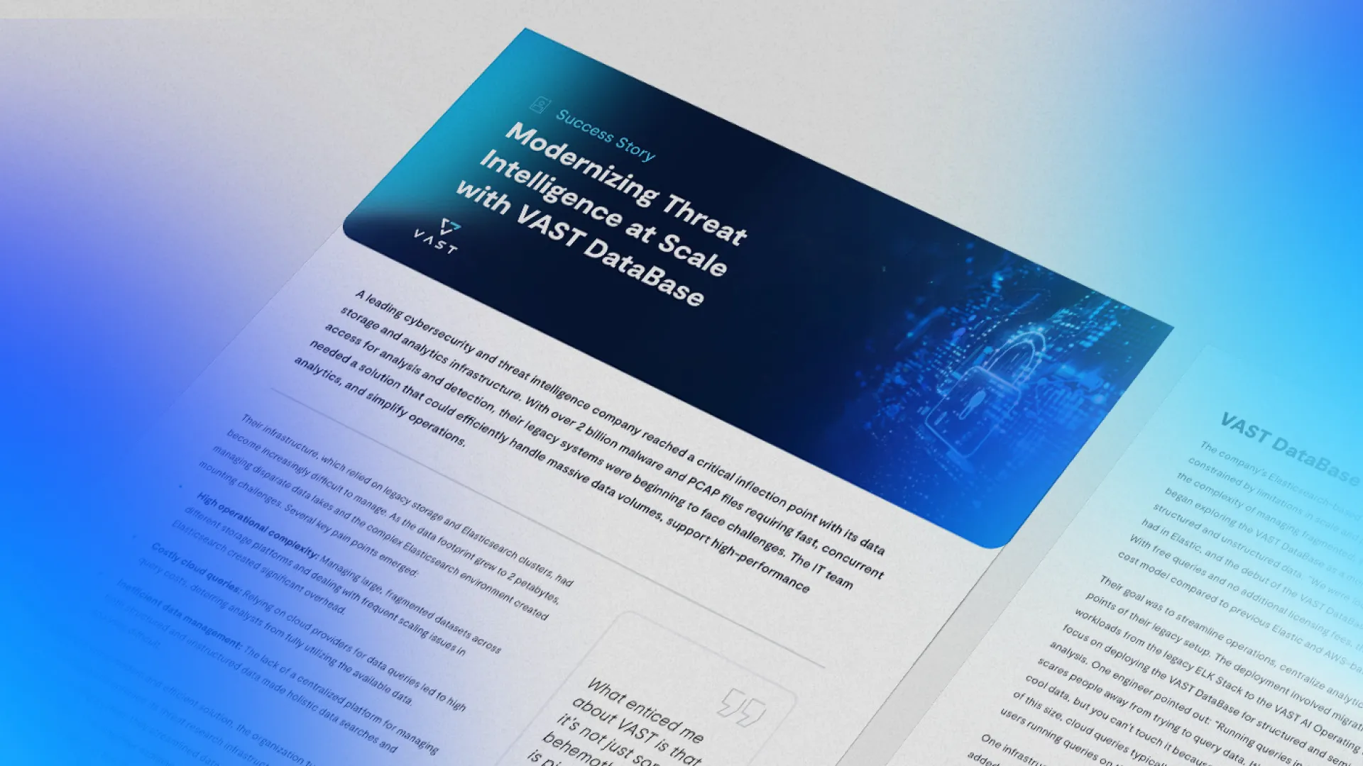 Modernizing Threat Intelligence at Scale with VAST DataBase