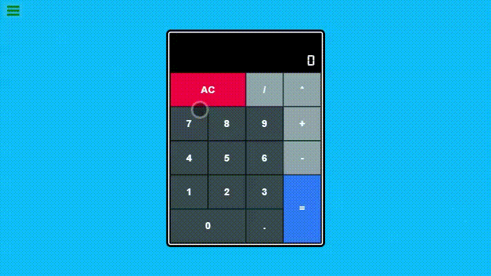 A preview of Javascript Calculator app.