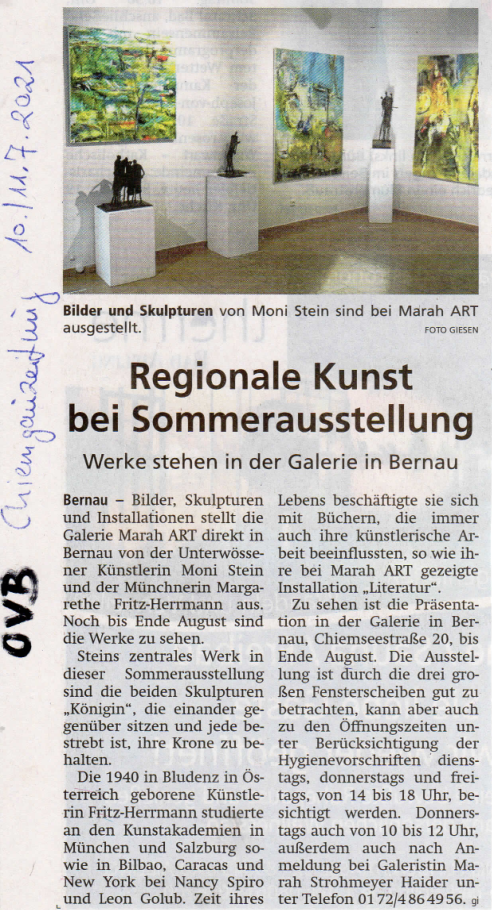20210710 Presse Regionale-Kunst-bei-Sommerausstellung Chiemgau-Zeitung