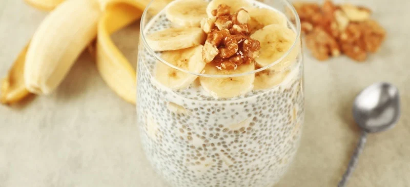 Banana chia seed pudding