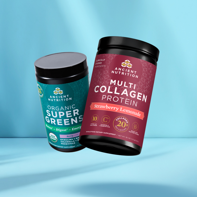 Multi Collagen Strawberry Lemonade & Organic Supergreens Berry
