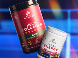 Multi Collagen Advanced Lean and Clean Energy with blue background