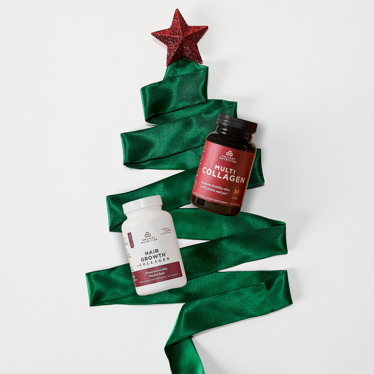 Multi Collagen + Hair Growth Capsules with Green tree ribbon 