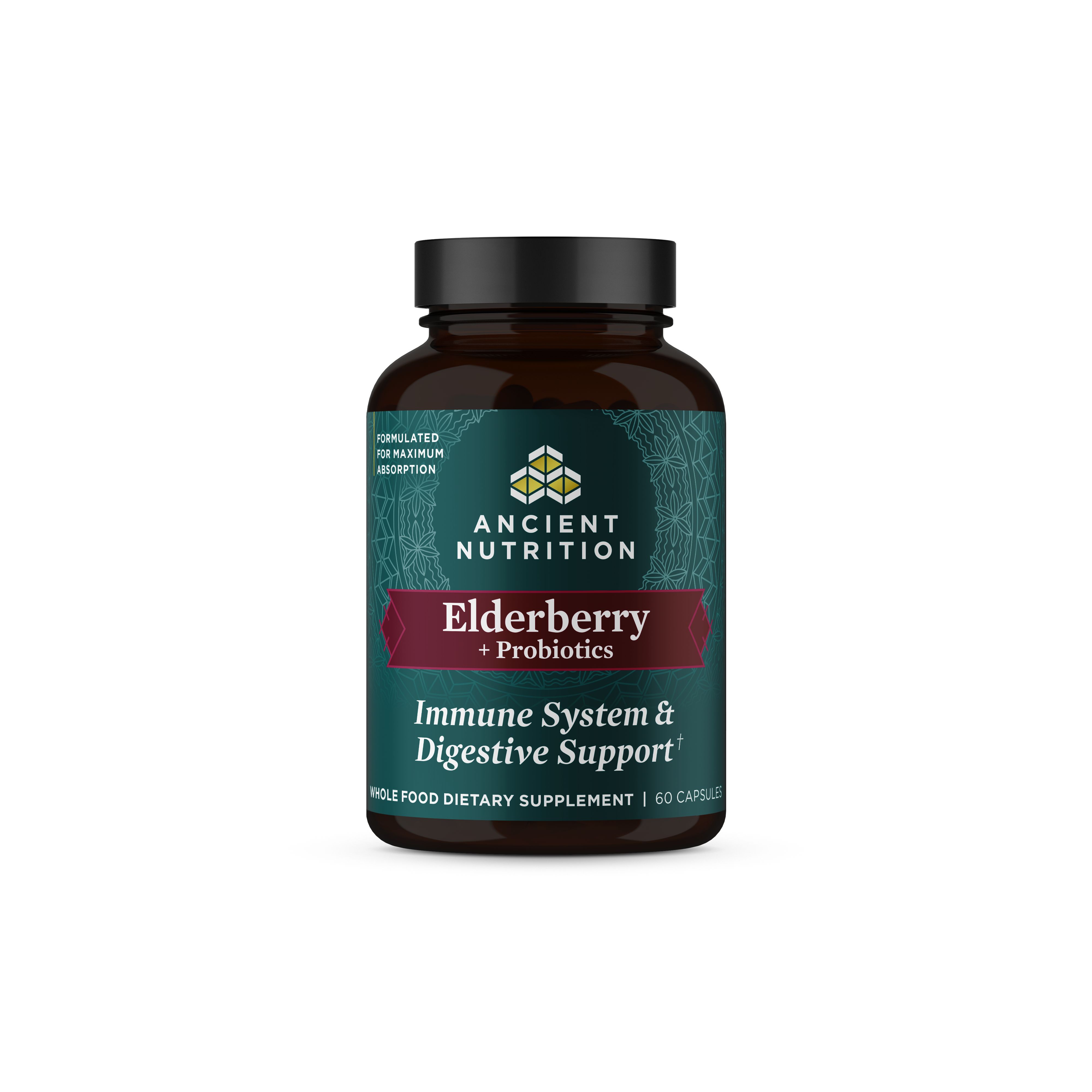 Ancient Herbals Elderberry + Probiotics Capsules (60 Capsules)