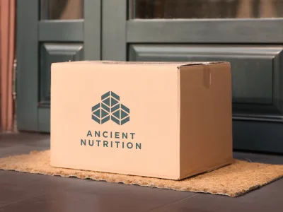 Ancient Nutrition branded shipping box