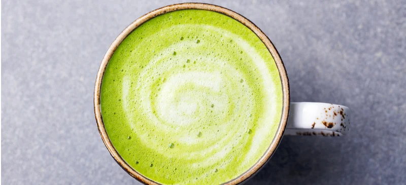 Green tea matcha latte with collagen