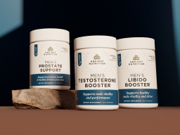 three ancient nutrition items on a blue background 