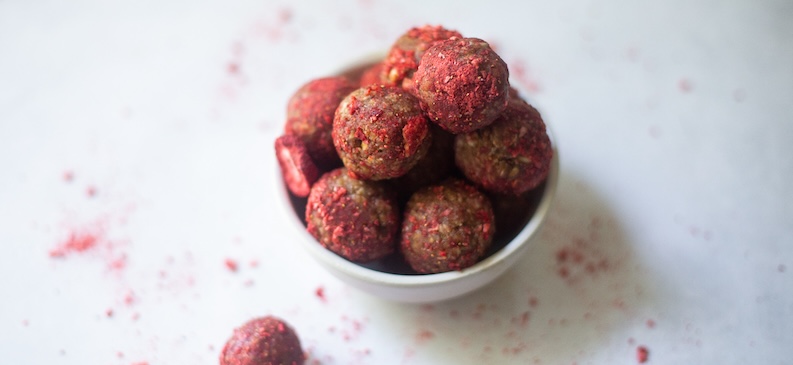 Strawberry coconut energy balls