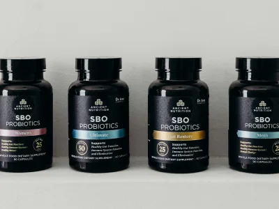 SBO Women's, Ultimate, Gut Restore and Men's in a line 