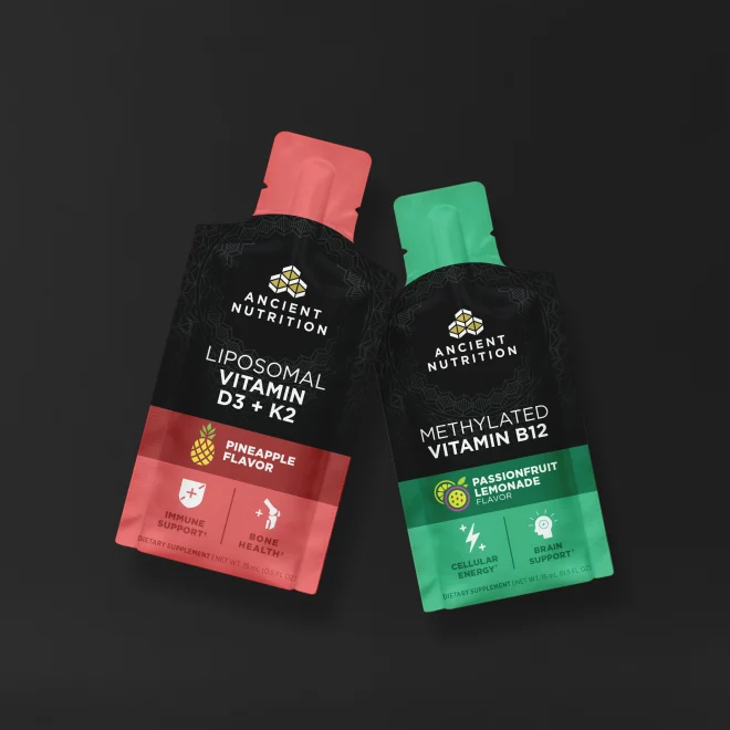 2 gel packs on a black background