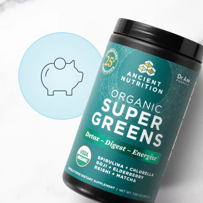 bottle of organic supergreens