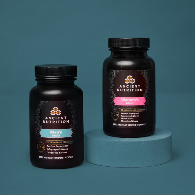 Multivitamins with teal background