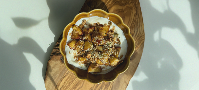 Caramelized apple yogurt bowl
