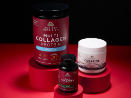 Multi Collagen Protein, creatine, lean caps with holiday theme
