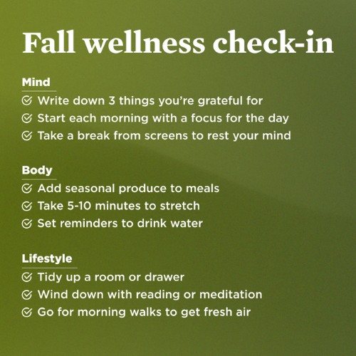 fall wellness check in