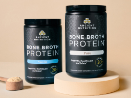 bone broth protein with tan background