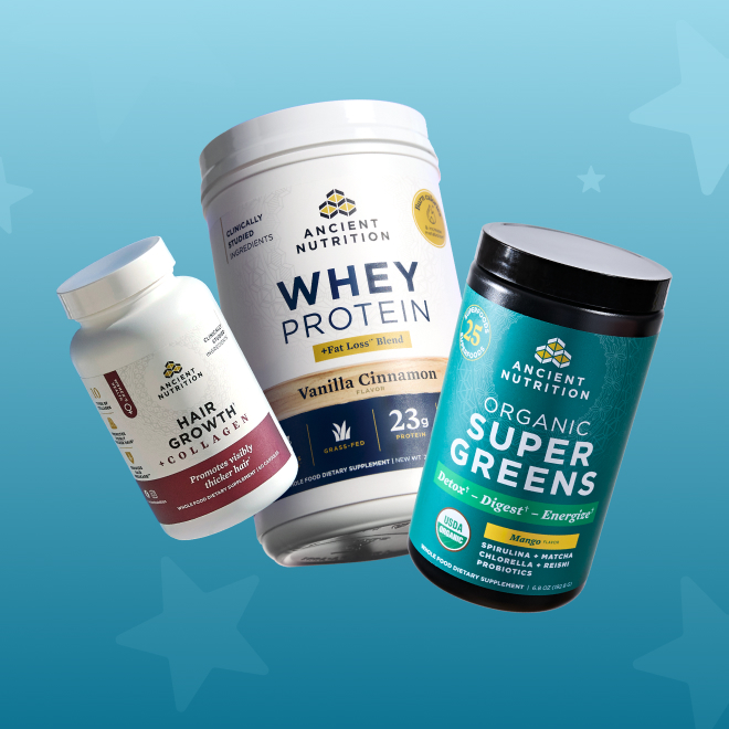Whey Protein Fat loss, Hair growth collagen, and organic supergreens mango