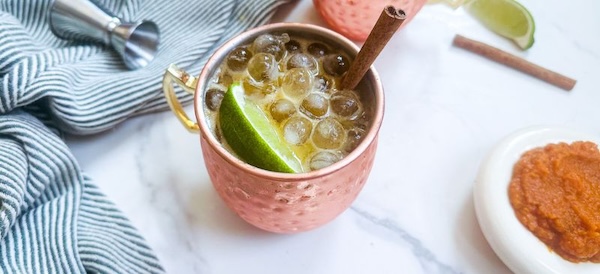 Pumpkin spice Moscow mule mocktail