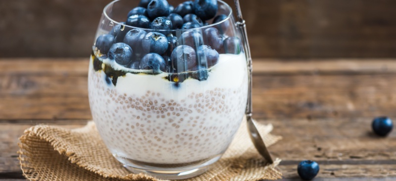 Blueberry chia seed pudding