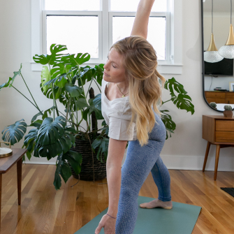 woman doing yoga