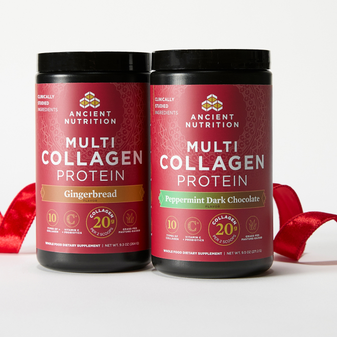 Multi Collagen Holiday Flavors with red bow 
