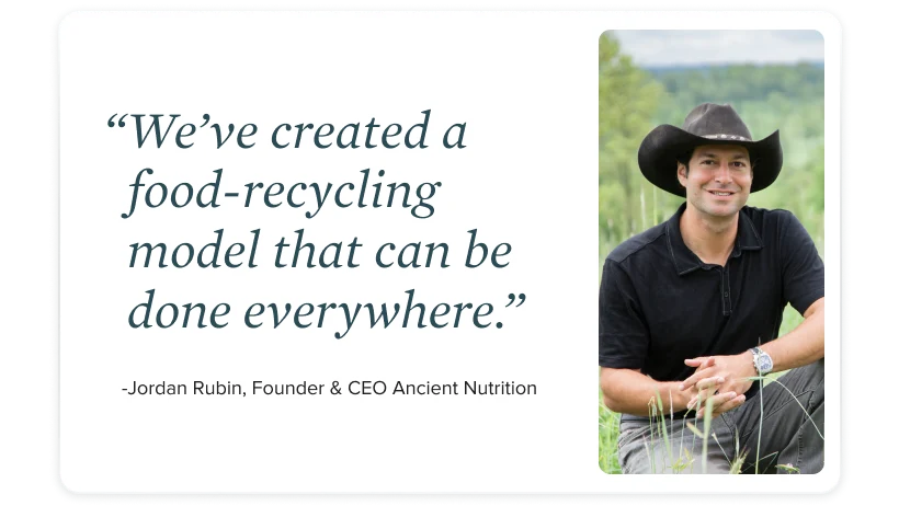 "We've created a food-recycling model that can be done anywhere." - Jordan Rubin