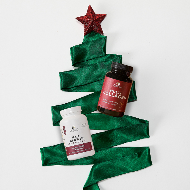 Multi Collagen + Hair Growth Capsules with Green tree ribbon 