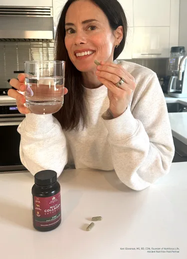 Keri Glassman taking a multi collagen advanced lean capsule