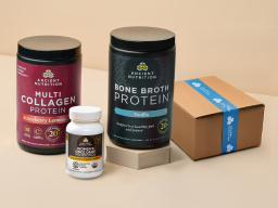 three products with a shipping box