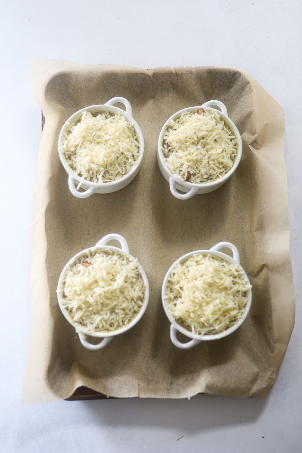French onion soup baking