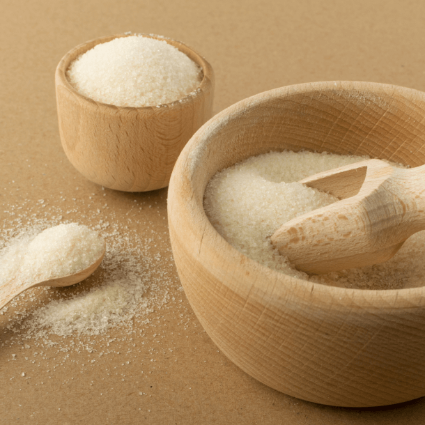 powder in a wooden bowl