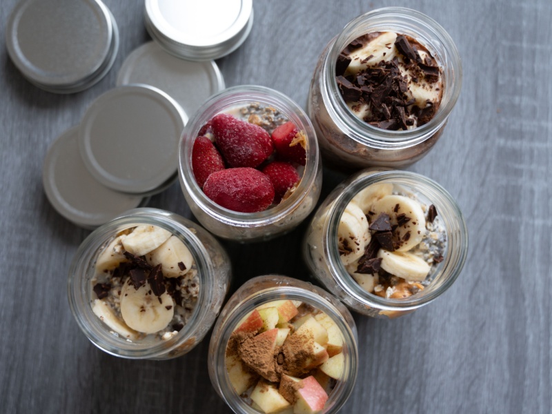 Overnight oats meal prepping