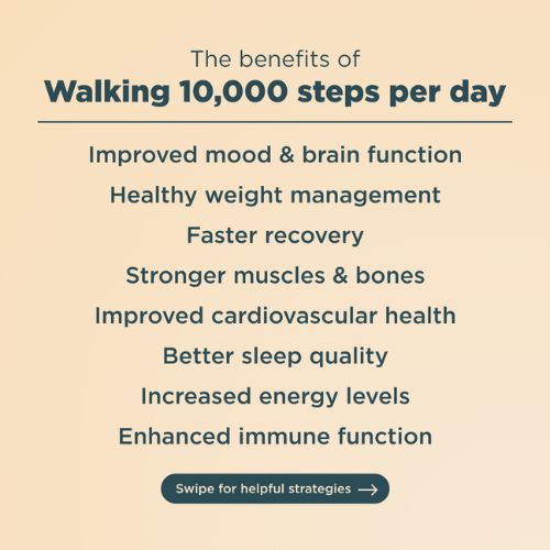 the benefits of walking 10,000 steps per day