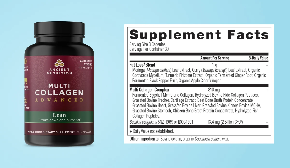 multi collagen advanced lean capsules supplement label