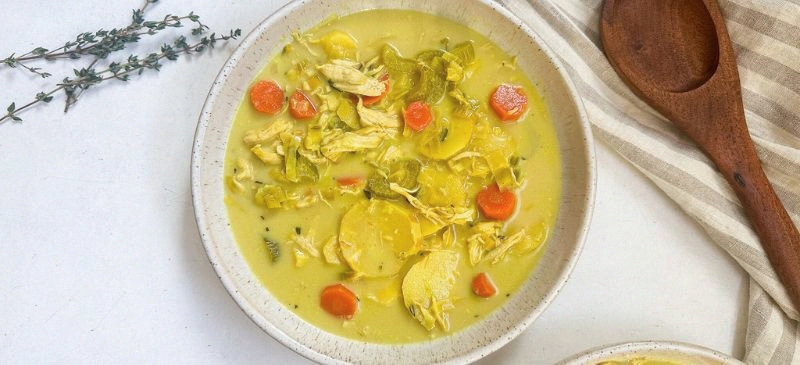 High-protein chicken soup