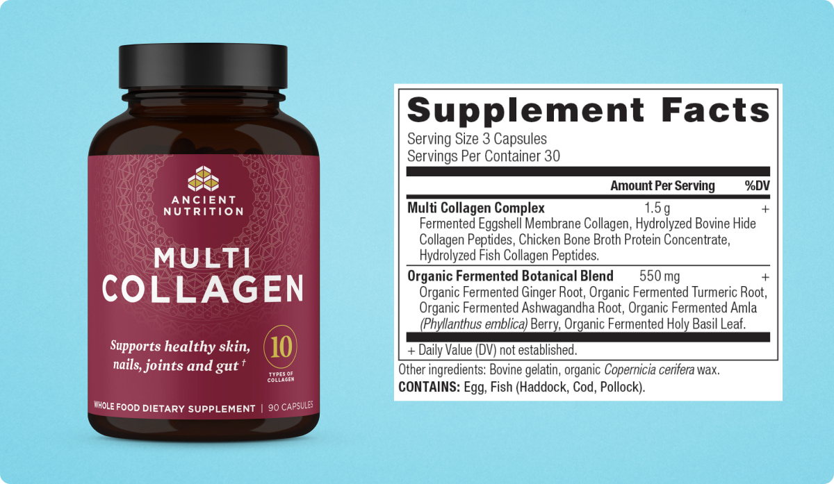 Multi collagen capsules supplement label