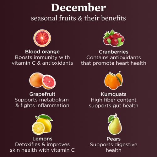 December seasonal fruits and their benefits