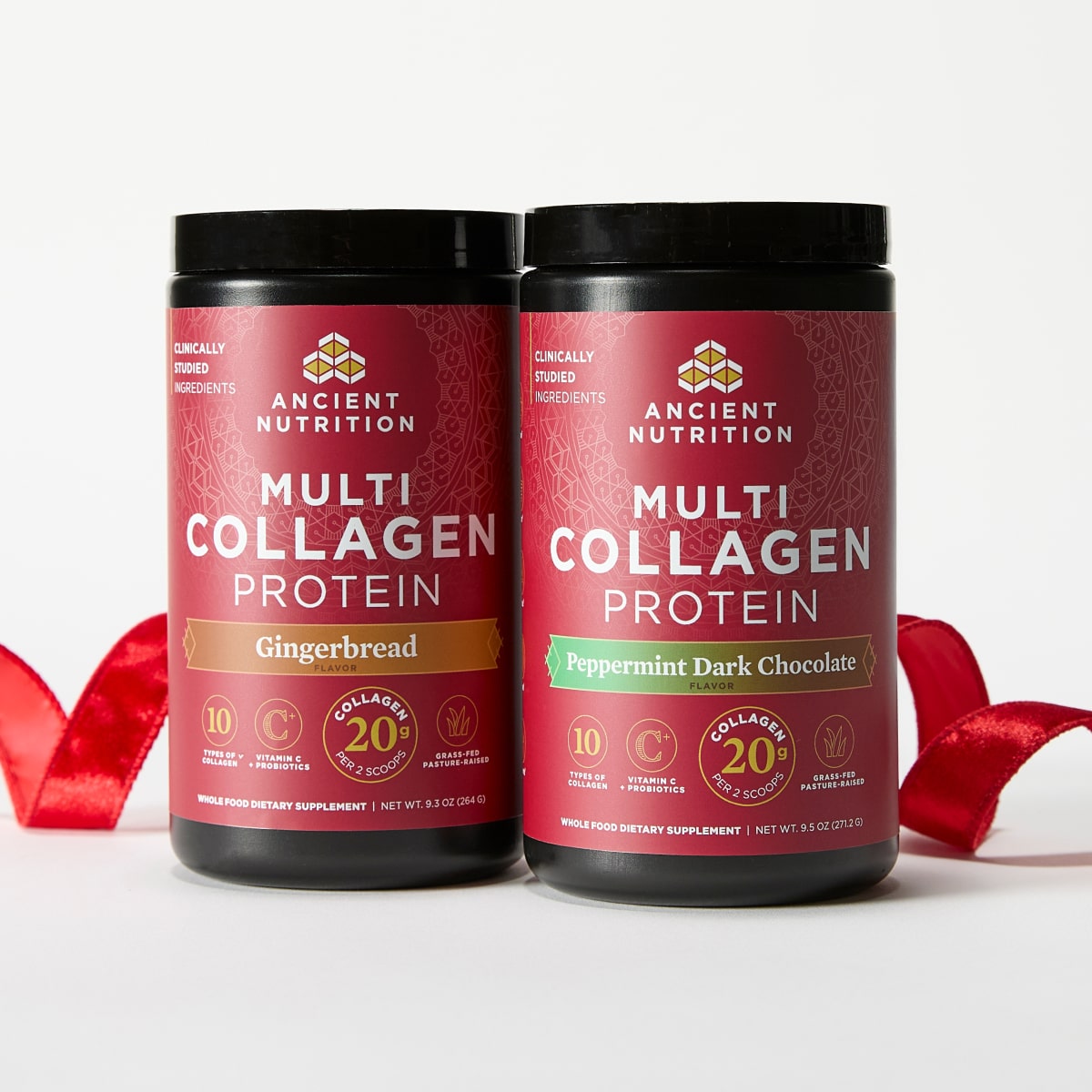 Multi Collagen Holiday Flavors with red bow 
